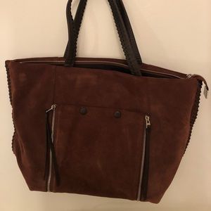 All Saints Brown Suede Tote